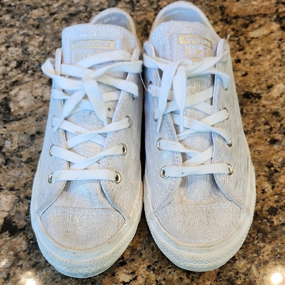 Converse Kids' Shimmering‎ Silver Sneakers